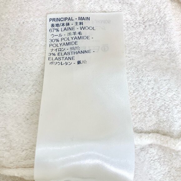 Louis Vuitton White Embossed Logo Short-Sleeve Knit Wool Top Size S Made In Ital - Picture 7 of 8